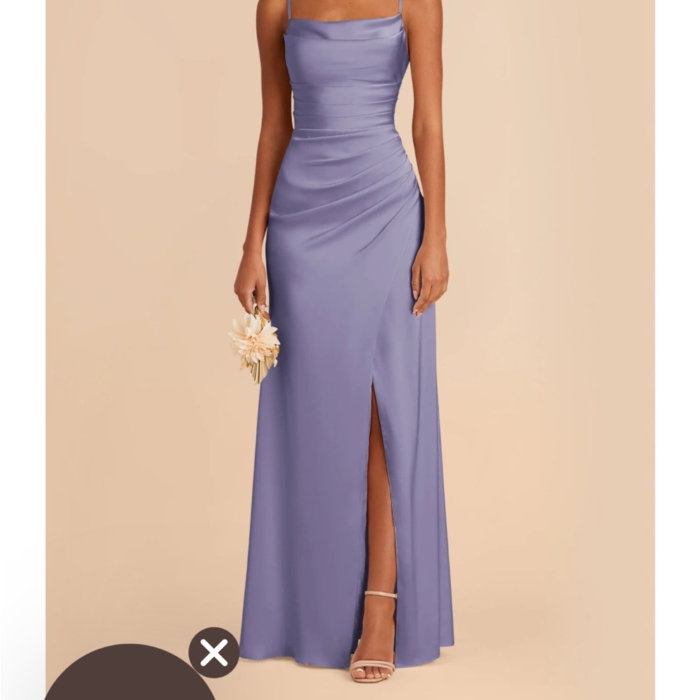 Elegant Lavender Spaghetti Strap Evening Gown